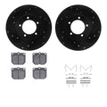 R1 E- Line Series Brake Rotor - D/S - Black w/ Ceramic Pads Hdw Fits Toyota Pickup