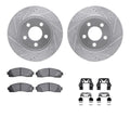 R1 eLINE Series Brake Rotors - D/S - Silver - Perf Off-Road/Tow Pads - Hdw Fits Ford Explorer