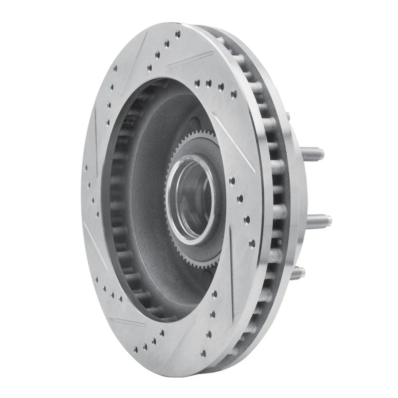 R1 99-02 Ford F-250 2WD (Super Duty) Front Right Drilled & Slotted Silver Brake Rotor