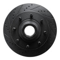 R1 03-05 Ford F-350 Super Duty 2WD Front Left Drilled & Slotted Black Brake Rotor