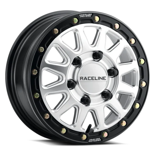Raceline ALPHA HYPER SILVER W/ BLACK OUTER RING 15X6.5 6X139.7 74 - A14SB-5656074
