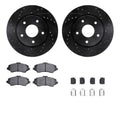 R1 E- Line Series Brake Rotor - D/S - Black w/ Ceramic Pads Hdw Fits Chrysler Town