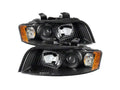 Xtune Audi A4 02-05 Halogen Only Crystal Headlights Black HD-JH-AA402-AM-BK