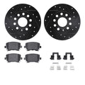 R1 E- Line Series Brake Rotor - D/S - Black w/ Ceramic Pads Hdw Fits Audi A3