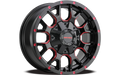 ~(48 lbs. 22X22X11)~ WARRIOR (8015) BLACK W/PRISM RED 20X10 8-165.1/8-170 -25mm 130.8mm