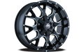 ~(48 lbs. 22X22X11)~ WARRIOR (8015) BLACK W/PRISM RED 20X10 8-165.1/8-170 -25mm 130.8mm