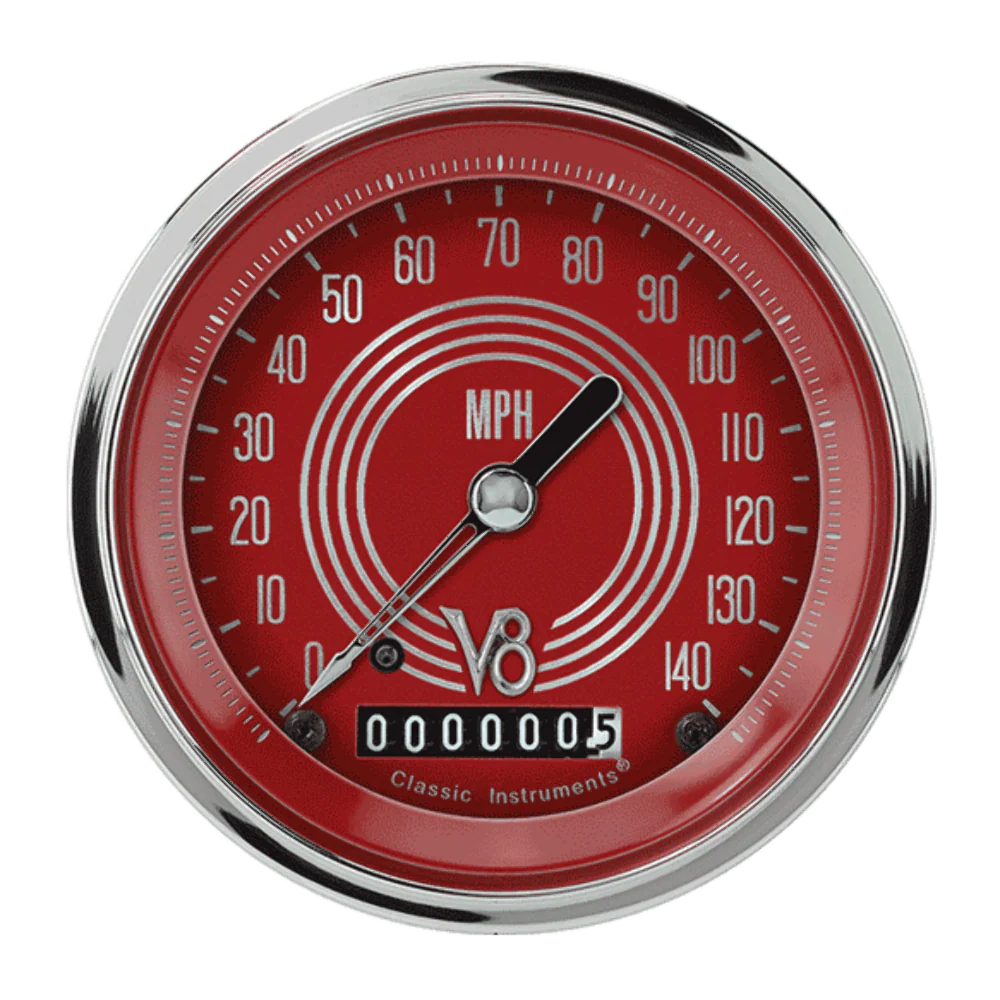 V8 RED STEELIE 3IN SPEEDO 140mph