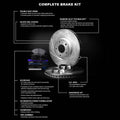 R1 Concepts Brake Rotors - Slotted - Silver w/ Semi-Met Pads Hdw Fits Saab 9-2X
