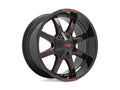 MO970 20x9 8x170.00 GLOSS BLACK MILLED W/ RED TINT & MOTO METAL ON LIP (0 mm)