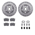 R1 E- Line Series Brake Rotor - D/S - Silver w/ Ceramic Pads Hdw Fits Audi A4