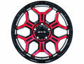 GOLIATH 20X9 6X139.7 ET0 CB106.1 GLOSS BLACK MACHINED RED SPOKE