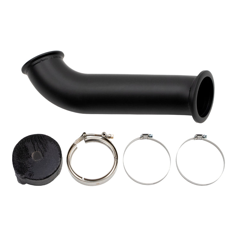 Wehrli Down Pipe 4in. 04.5-07 Cummins w High Mnt S400 Turbo 2nd Gen Manifold Black 100262
