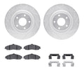 R1 05-09 Cadillac XLR Front Drilled & Slotted Silver Brake Rotor Set w/Ceramic Pads and Hardware