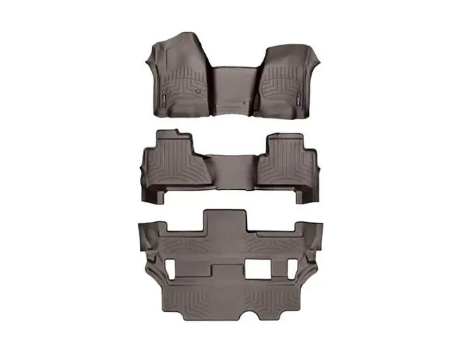 WeatherTech Cocoa Front Rear and Rear Floorliners - Over The Hump Fits -20-20 Chevrolet GMC 475431-47607-2-5