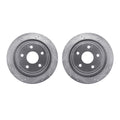 R1 02-24 Chrysler Aspen Rear Drilled & Slotted Silver Brake Rotor Set