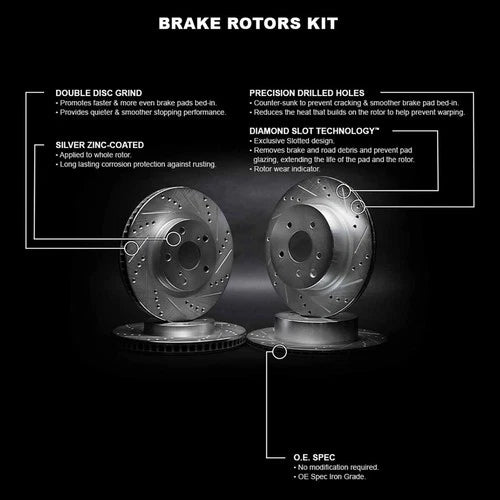 R1 Concepts Brake Rotor- D/S - Silver Fits Mini Cooper