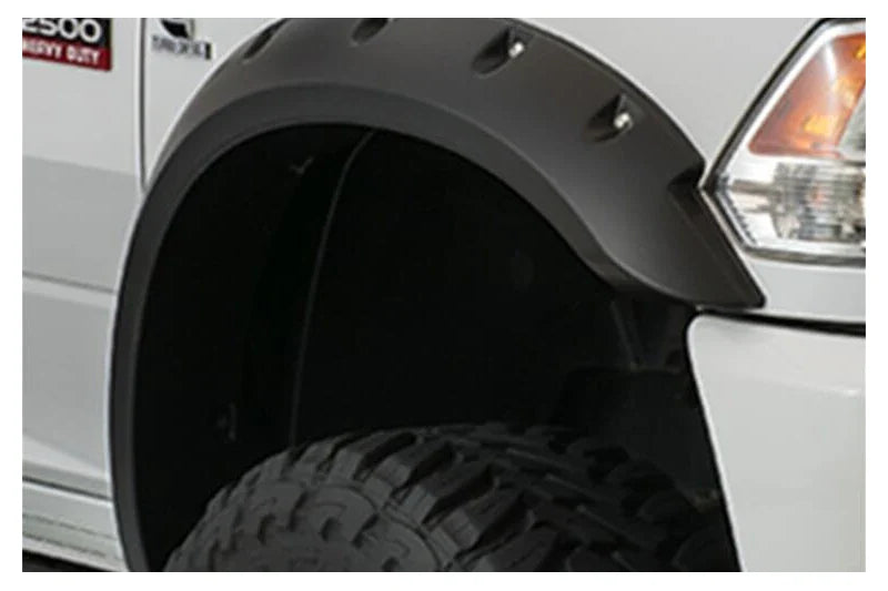 Black Max Coverage Pocket/Rivet Style Smooth Finish Front Fender Flares For 2019 Chevrolet Silverado 1500 Ld, 2014-2018 Silverado 1500 2015-2019 Silverado 2500HD, 3500HD Fits 78.8/97.8 Inch Bed Bushwacker