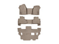 WeatherTech Tan Front Rear and Rear Floorliners - Over The Hump Fits -20-20 Chevrolet GMC 455431-45607-2-5