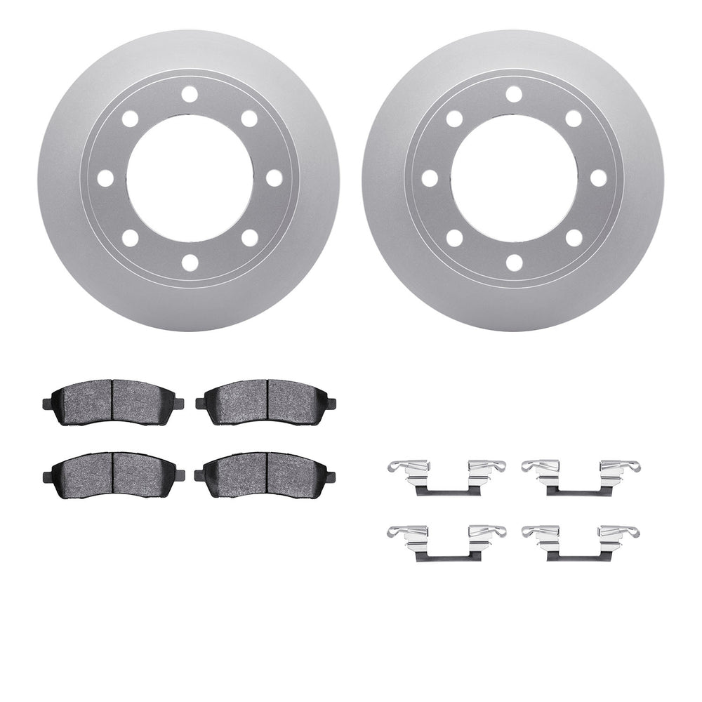 R1 Concepts Carbon Series Brake Rotors - Perf Off-Road/Tow Pads - Hdw Fits Ford Excursion