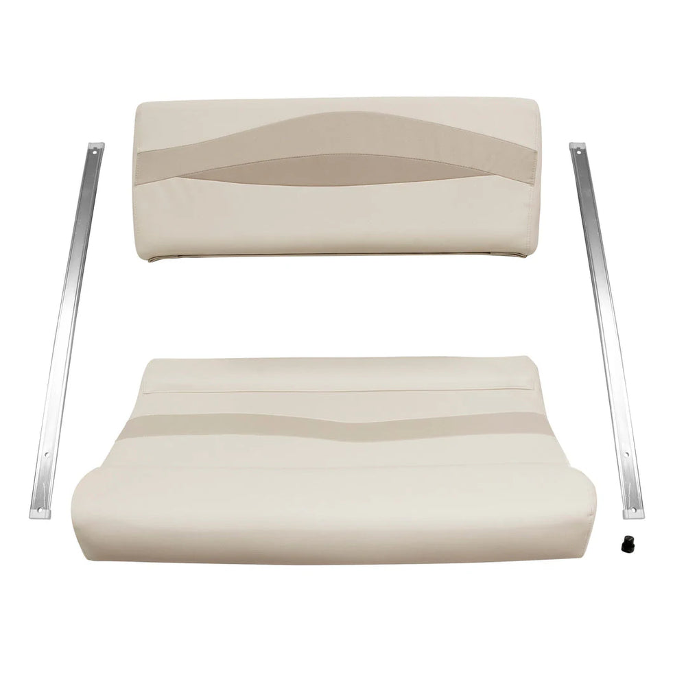 WISE BM1152 PREMIER SERIES PONTOON FLIP FLOP SEAT CUSHION SET STONE / MOCHA JAVA / KHAKI