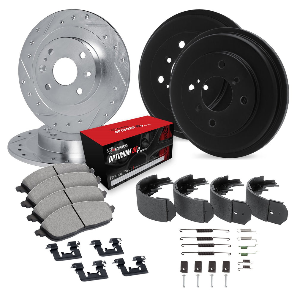 R1 Concepts Brake Rotor- Blank with Optimum Oe Pads Hdw Fits Audi TT