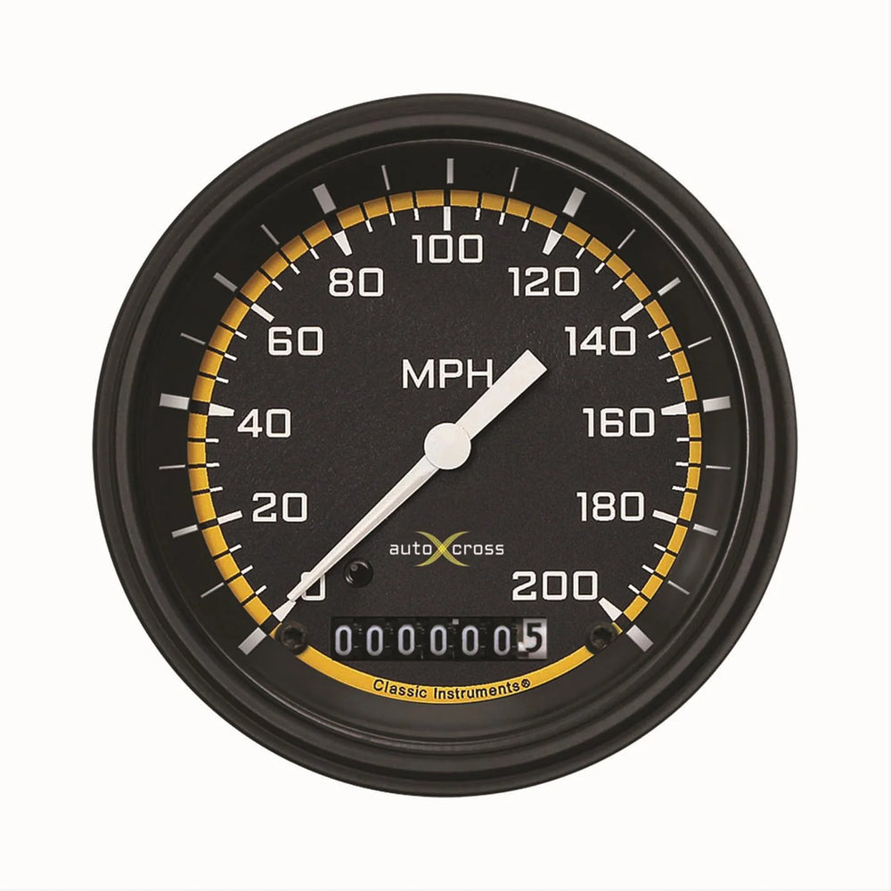 AUTO CROSS YELW 3IN SPEEDO 200 MPH