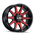 Cast Aluminum Wheels 143 RD 20x9 Red Machined Face Gloss Black 8 On 170 Bolt Pattern 18 Offset ION Wheels
