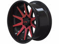 Cast Aluminum Wheels 143 RD 20x9 Red Machined Face Gloss Black 8 On 170 Bolt Pattern 18 Offset ION Wheels
