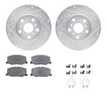 R1 E- Line Series Brake Rotor - D/S - Silver w/ Ceramic Pads Hdw Fits Toyota Camry