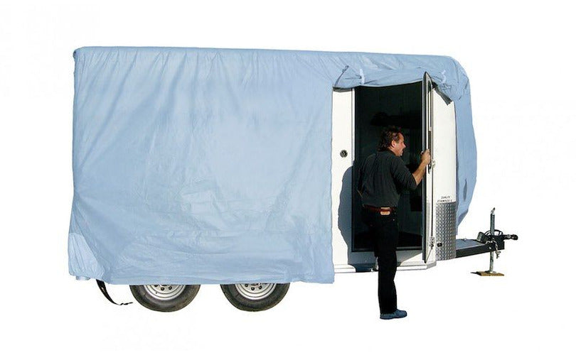 AQUASHED HORSE TRAILER COVER 14 FT 1 IN 16 FT POLYPROPYLENE SIDES W/ ZIPPER