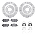 R1 15-20 Kia Sorento Rear Drill/Slot Carbon Coated Rotor Set w/Optimum Pads