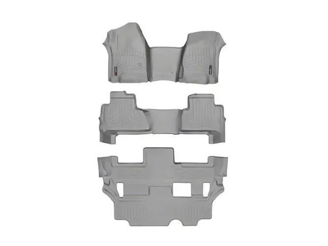 WeatherTech Grey Front Rear and Rear Floorliners - Over The Hump Fits -20-20 Chevrolet GMC 465431-46607-2-5