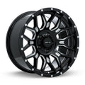 CLAW 18X9 6X135 ET12 CB87.1 GLOSS BLACK MILLED WITH RIVETS