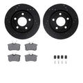 R1 E- Line Series Brake Rotor - D/S - Black w/ Ceramic Pads Hdw Fits Audi A8