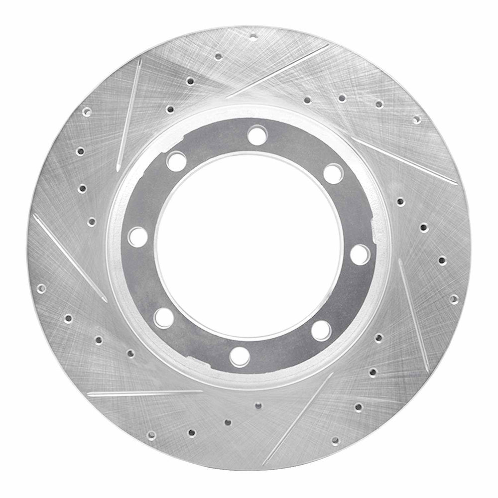 R1 05-10 Hino 185 Rear Left Drilled & Slotted Silver Brake Rotor