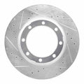 R1 05-10 Hino 185 Rear Left Drilled & Slotted Silver Brake Rotor