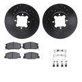 R1 E- Line Series Brake Rotor - D/S - Black w/ Ceramic Pads Hdw Fits Toyota Celica