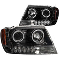 9904 GRAND CHEROKEE HEADLIGHTS PROJECTOR WITH HALO BLACK DRIVER/PASSENGER