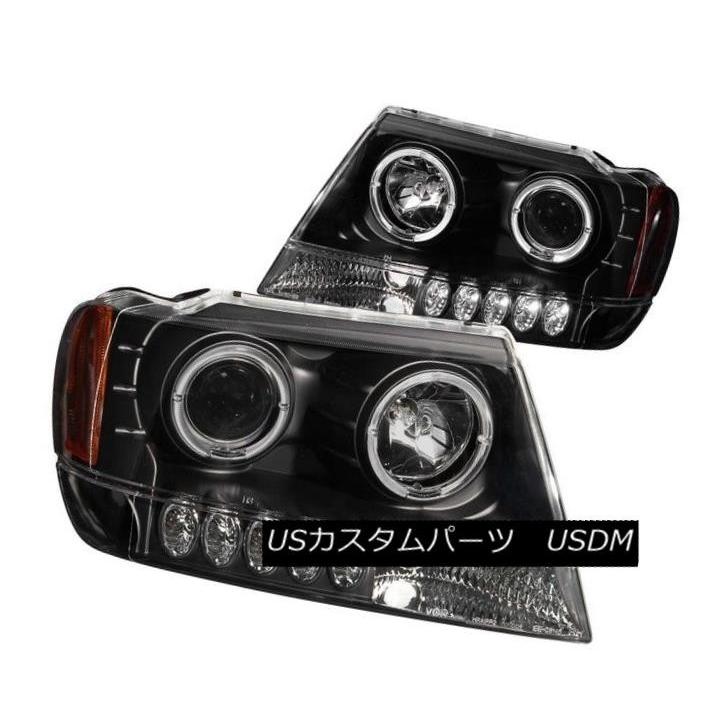 9904 GRAND CHEROKEE HEADLIGHTS PROJECTOR WITH HALO BLACK DRIVER/PASSENGER