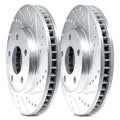 R1 08-12 Honda Accord Front & Rear Drilled & Slotted Silver Brake Rotor Set