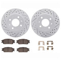 DFC 03-06 Dodge Verna Front Drilled & Slotted Geoperformance Rotors 5000 Advanced Pads w/Hardware