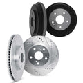 DFC 13-15 Honda Fit Front & Rear Drilled & Slotted Silver Rotors with Drums