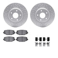 R1 12-20 Chrysler Town & Country (Van) Rear Drill/Slot Carbon Coated Rotor Set w/Optimum Pads