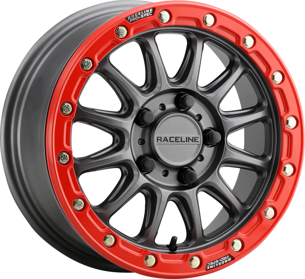 Raceline Wheels ALPHA GUNMETAL W RED RING 15X7 5X114.3 25