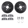 R1 E- Line Series Brake Rotor - D/S - Black w/ Ceramic Pads Hdw