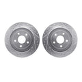 R1 06-10 Jeep Grand Cherokee Rear Drilled & Slotted Silver Brake Rotor Set
