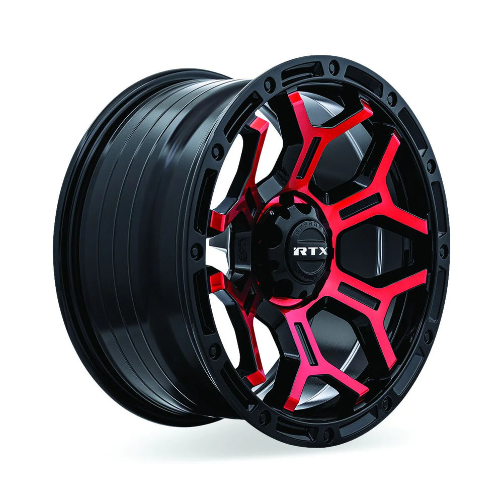 GOLIATH 20X9 6X139.7 ET0 CB106.1 GLOSS BLACK MACHINED RED SPOKE