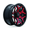 GOLIATH 20X9 6X139.7 ET0 CB106.1 GLOSS BLACK MACHINED RED SPOKE