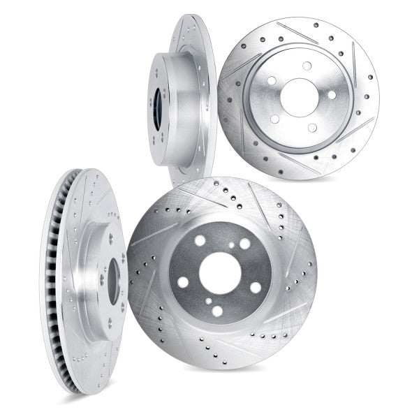 DFC 05-10 Volkswagen Bora Front & Rear Drilled & Slotted Silver Rotors