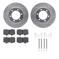 R1 00-07 Toyota Tundra Front Drilled & Slotted Silver Brake Rotor Set w/Ceramic Pads and Hardware